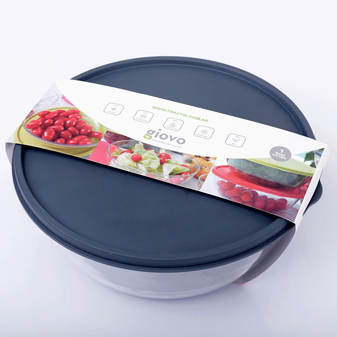Bowl Giovo con tapa 1500 cc - 21 cm